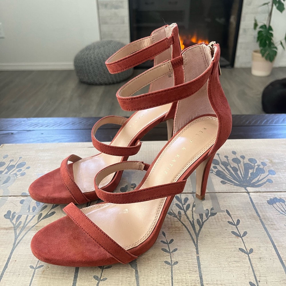 Kelly & Katie Burnt rust red Heel Sandals 8
